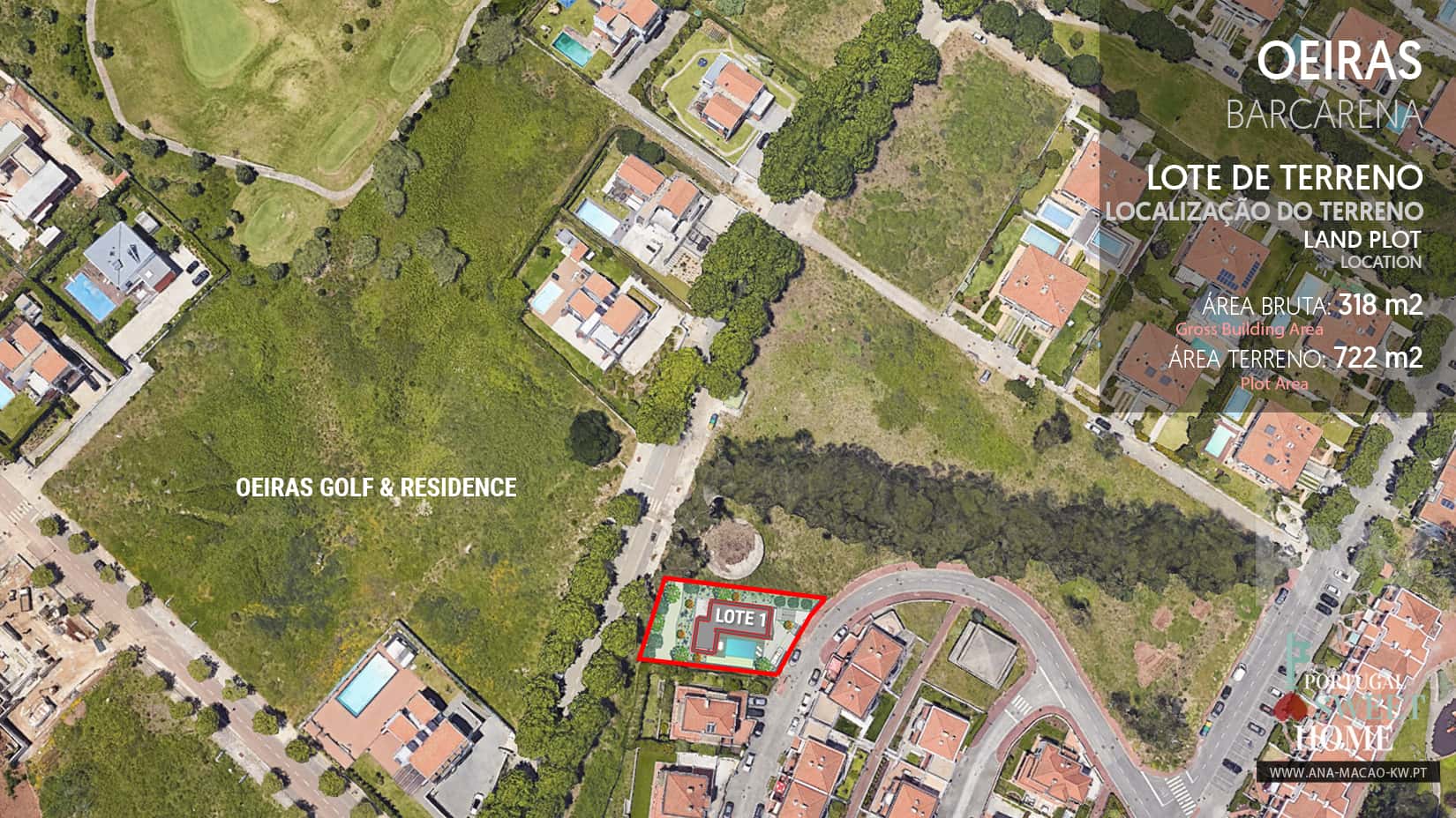 Location of the Plot of Land next to Oeiras Golf & Residence